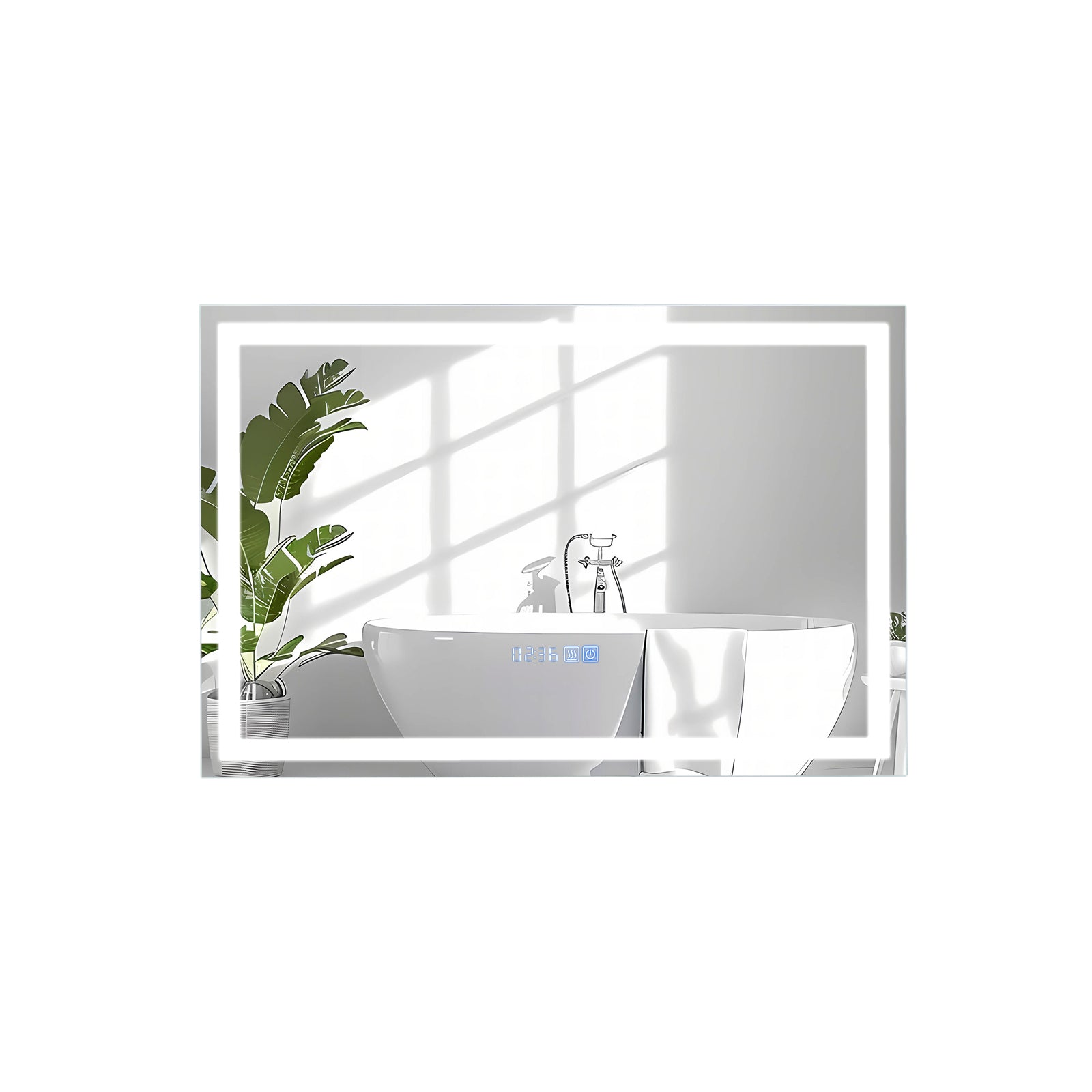 LED Bathroom Mirror Wall Mounted Rectangle Mirror with 3-Color Dimmable Lights-S