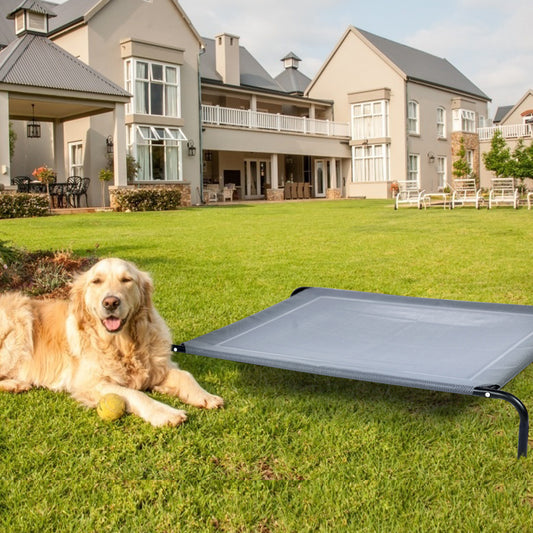 Large Indoor Outdoor Camping Steel Frame Elevated Pet Cot Mat