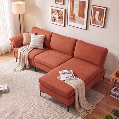 4-Seater L-Shaped Sectional Sofa with USB Charging Ports