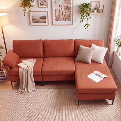 4-Seater L-Shaped Sectional Sofa with USB Charging Ports