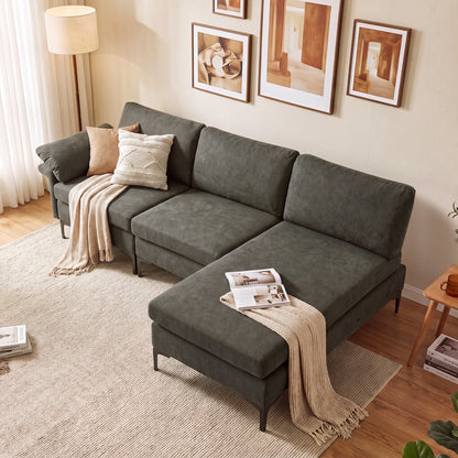 4-Seater L-Shaped Sectional Sofa with USB Charging Ports