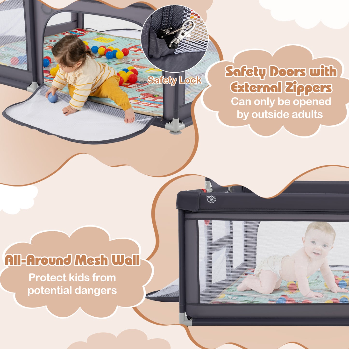 Large Baby Playpen with Mat and Ocean Balls