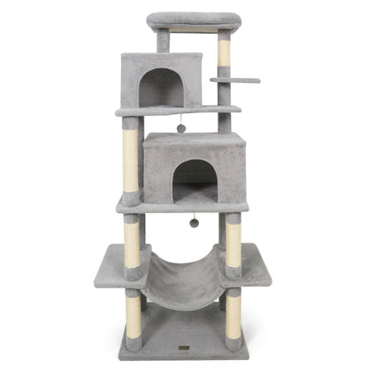 Large Cat Tree for Indoor Cats 70" Tall Cat Tower-Light Gray