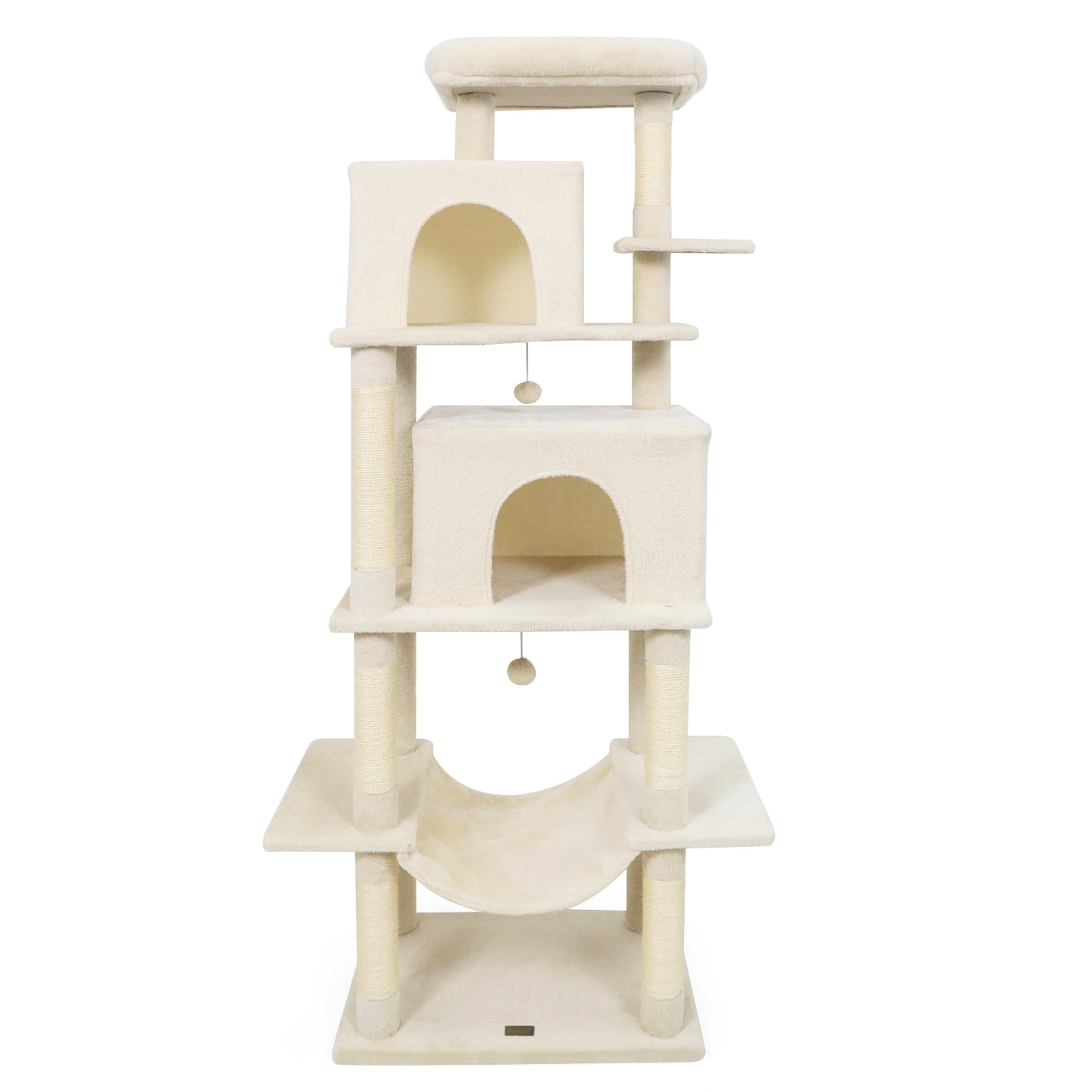 Large Cat Tree for Indoor Cats 70" Tall Cat Tower-Beige