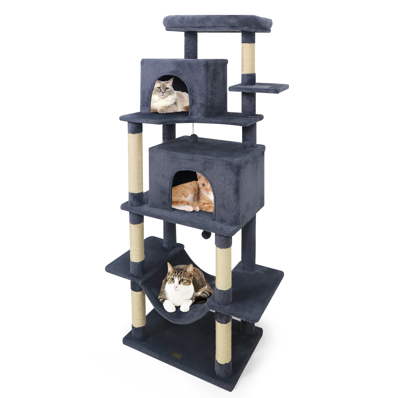 Large Cat Tree for Indoor Cats 70" Tall Cat Tower-Dark Gray