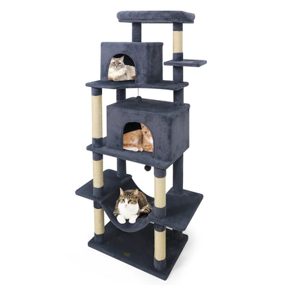 Large Cat Tree for Indoor Cats 70" Tall Cat Tower-Dark Gray