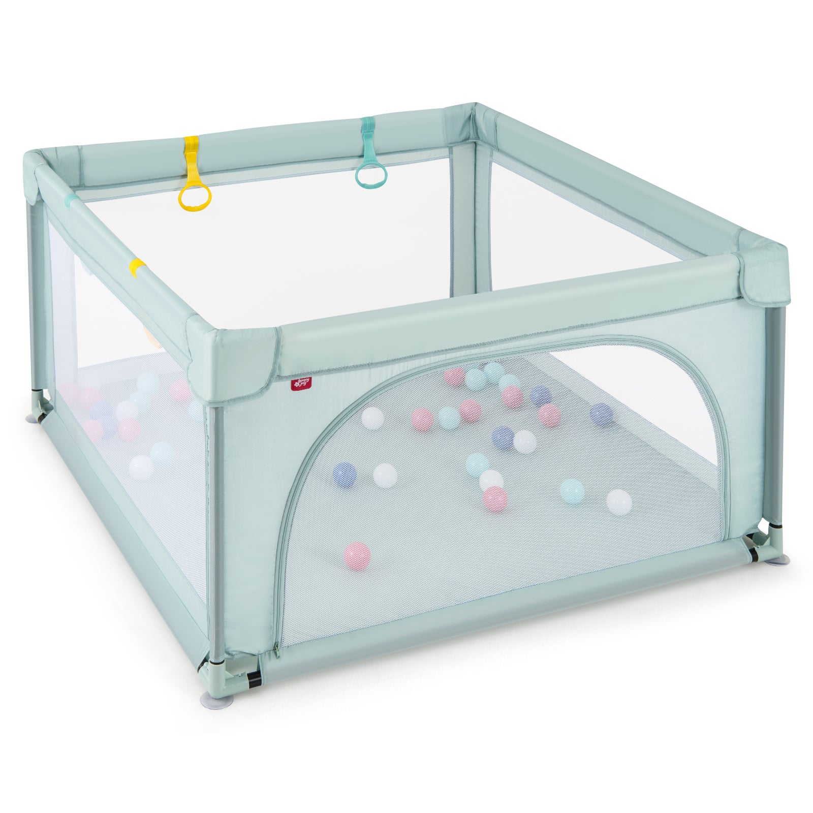 Large Safety Play Center Yard with 50 Balls for Baby Infant-Gray - Blue