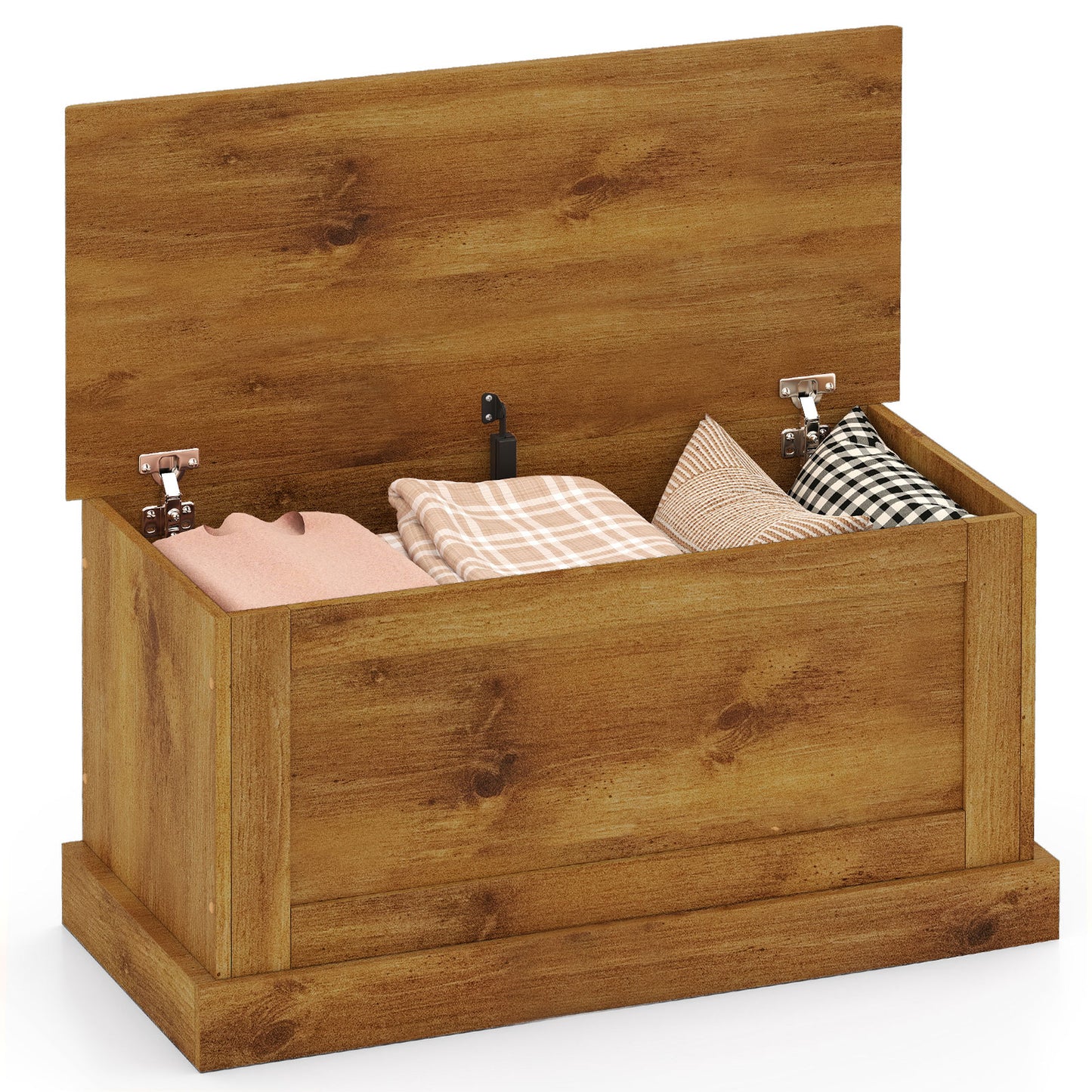 Large Storage Chest with Safety Metal Hinge-White - Oak