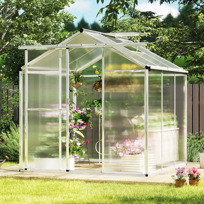 Large Walk-in Green House with Rain Gutters and Polycarbonate Panels