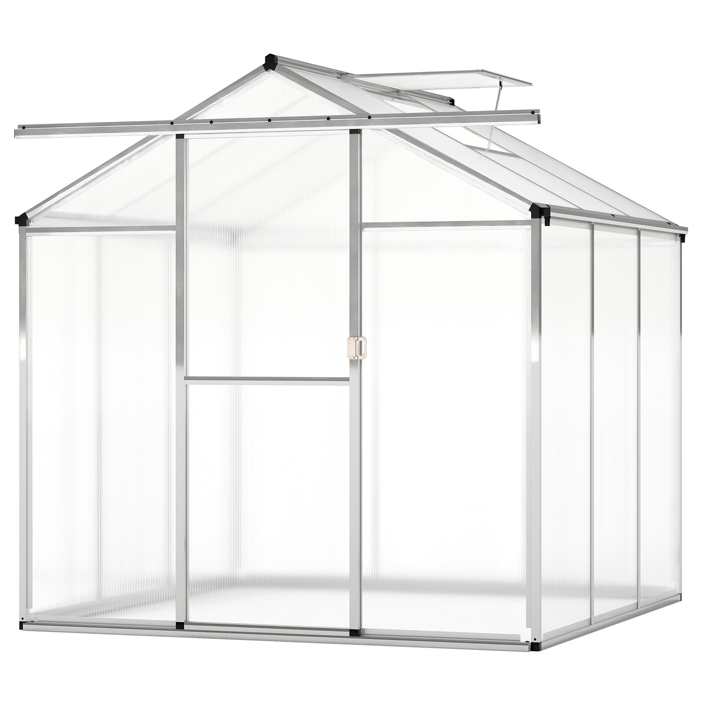 Large Walk-in Green House with Rain Gutters and Polycarbonate Panels