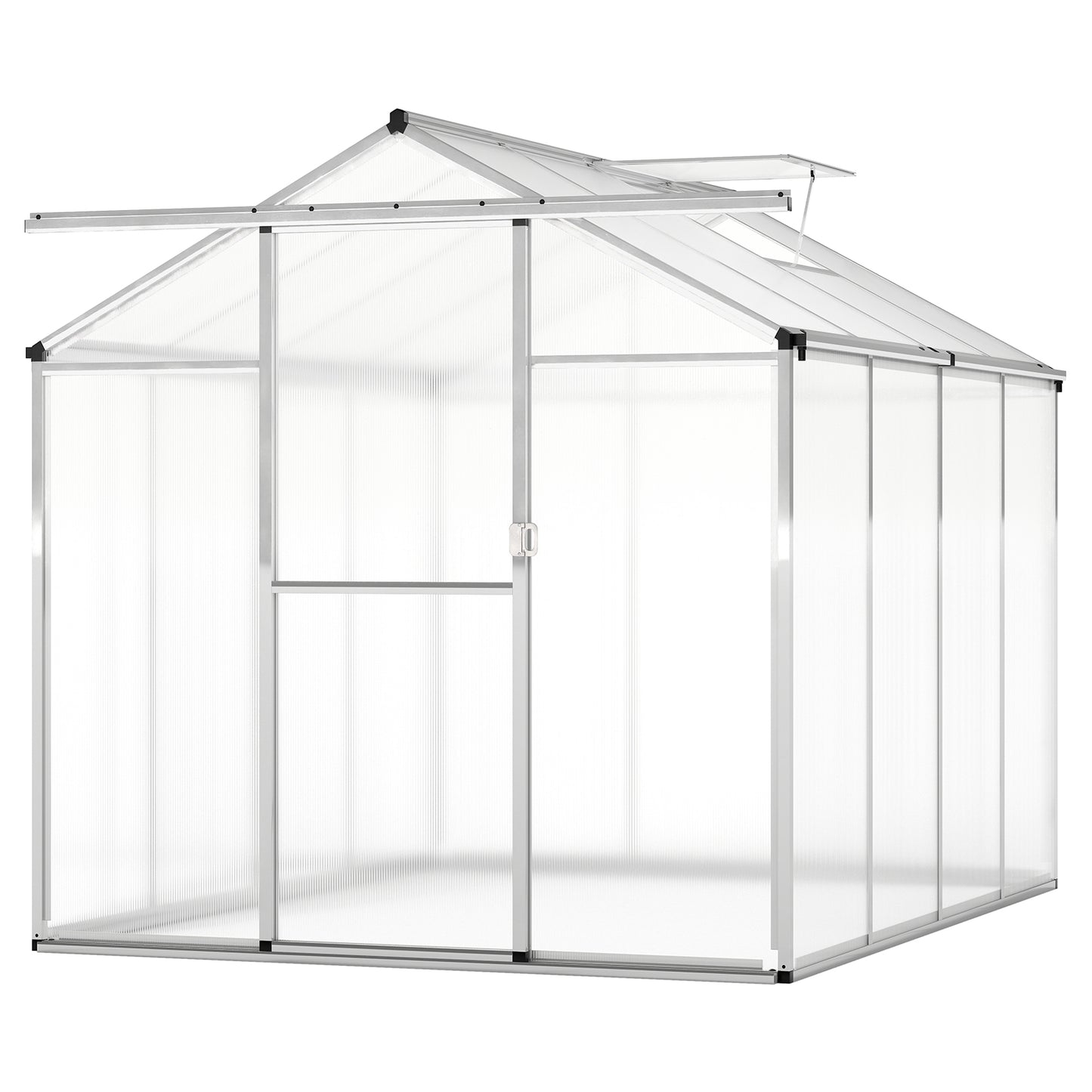 Large Walk-in Green House with Rain Gutters and Polycarbonate Panels-8 FT - 8 Ft
