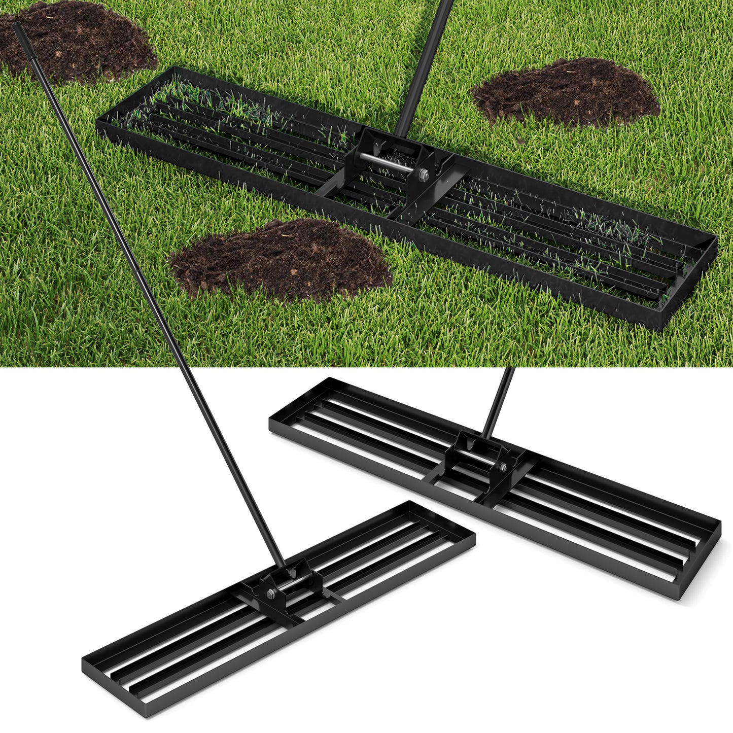 Lawn Leveling Rake 46 x 10 Inch Heavy Duty Lawn Level Tool for Soil