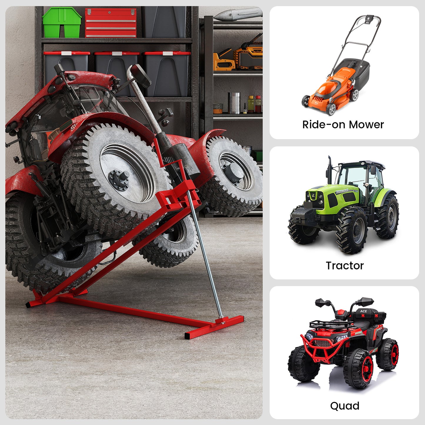 Lawn Mower Lift Jack Riding Mower Lift-Red