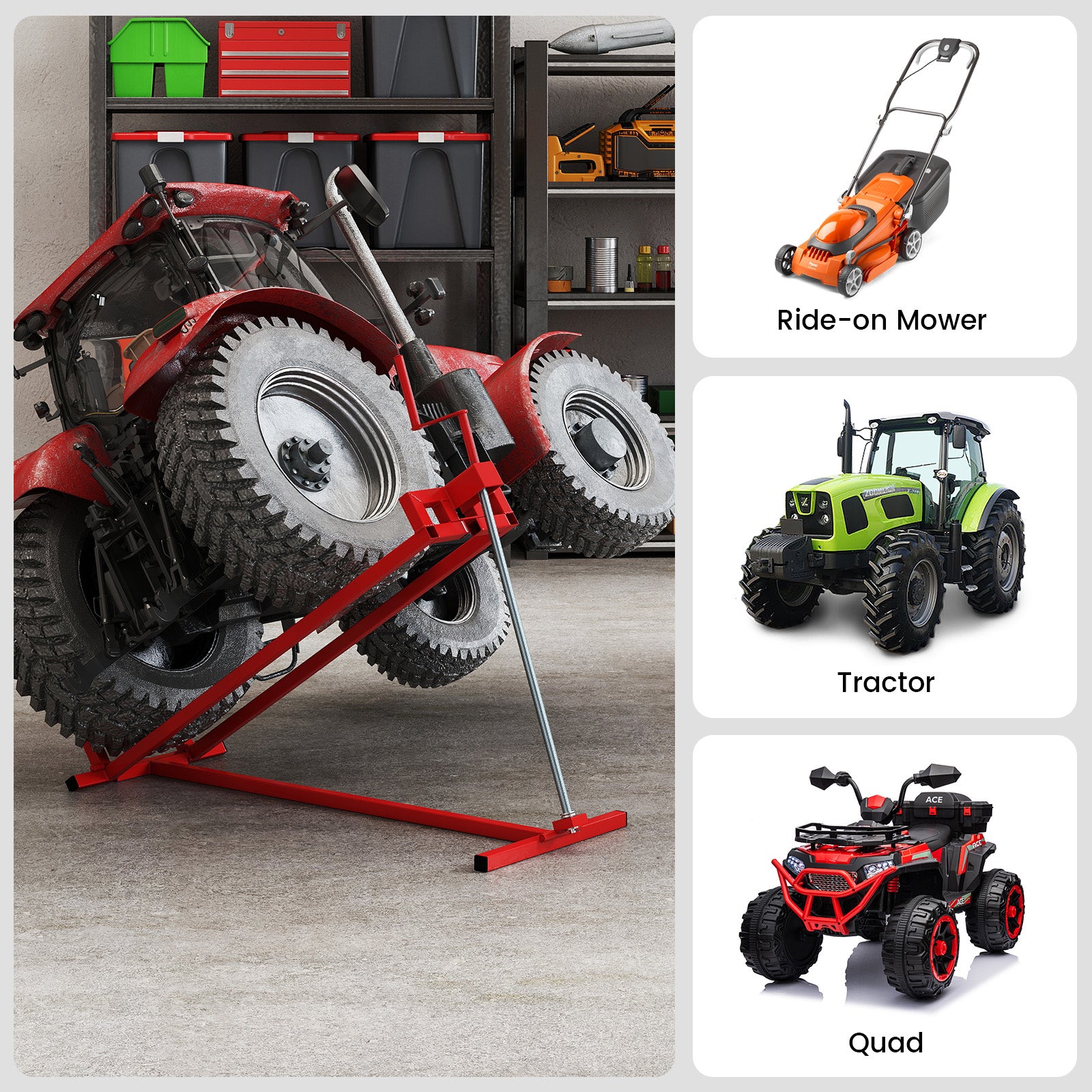 Lawn Mower Lift Jack Riding Mower Lift-Red