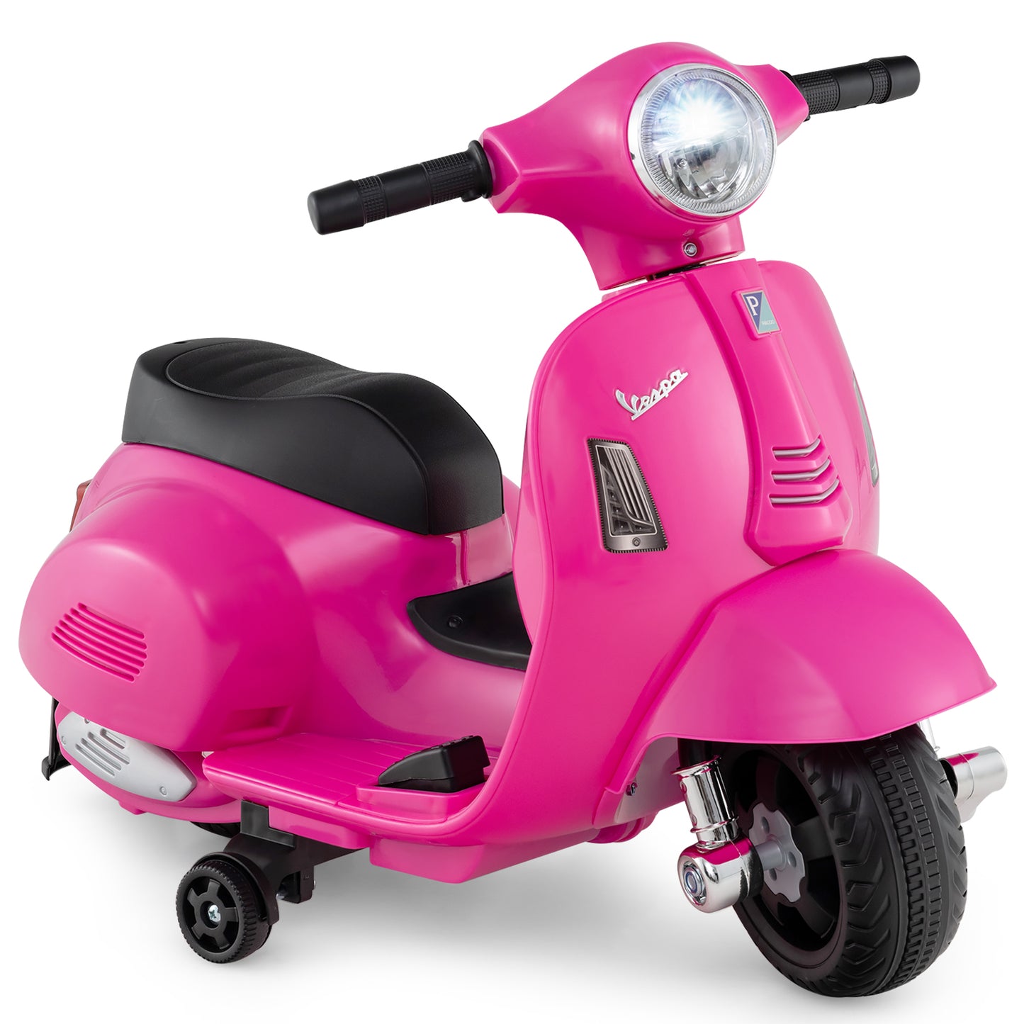 Kids Ride on Motorcycle Licensed Vespa with LED Headlight and Horn Sound-Pink - Pink