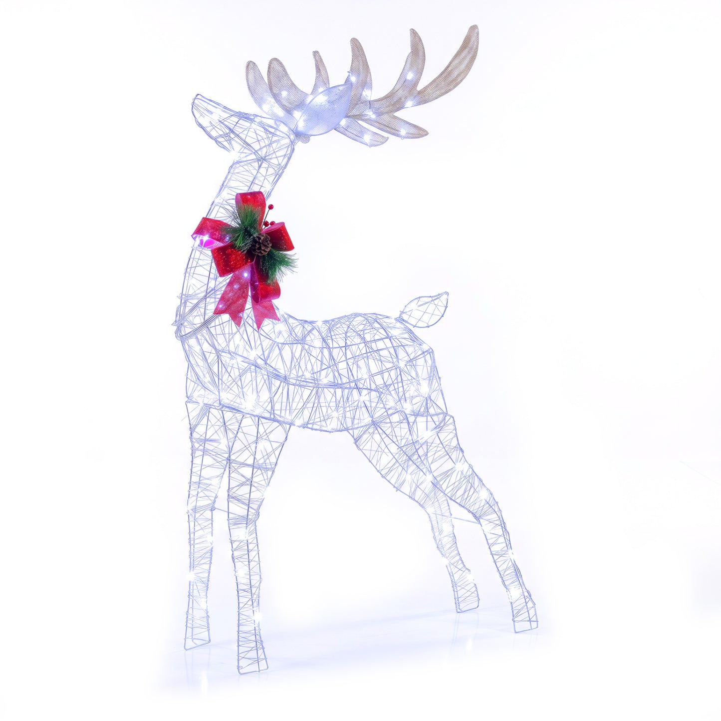 Lighted Christmas Reindeer Yard Decoration with LED Lights