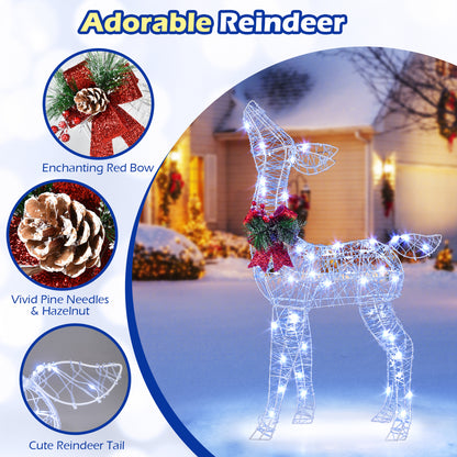 Lighted Christmas Reindeer Set with 170 Cold White LED Lights