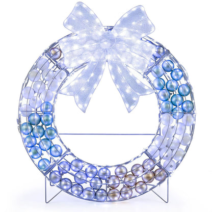 Lighted Christmas Wreath Decoration with 332 LED Lights