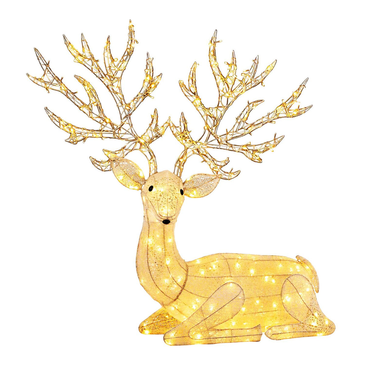 Lighted Kneeling Christmas Reindeer with 280 Warm White LED Lights