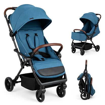 Lightweight Baby Stroller with One-Hand Folding and Canopy