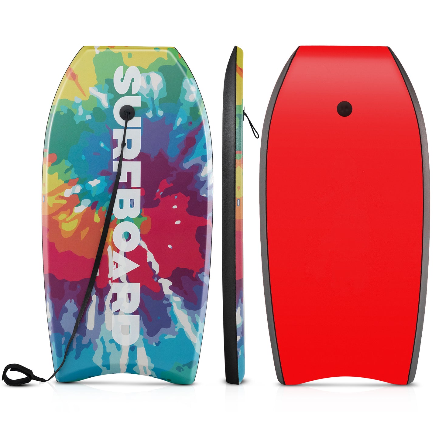 33/37/41 Inches Lightweight Body Board Boogie Board with EPS Core XPE Deck HDPE Bottom Multicolor1-L - L
