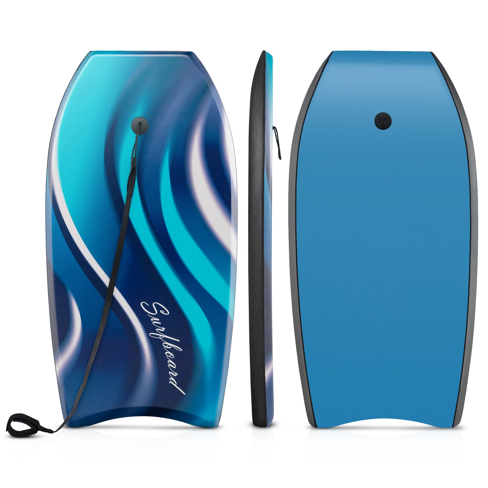 33/37/41 Inches Lightweight Body Board Boogie Board with EPS Core XPE Deck HDPE Bottom-S - M