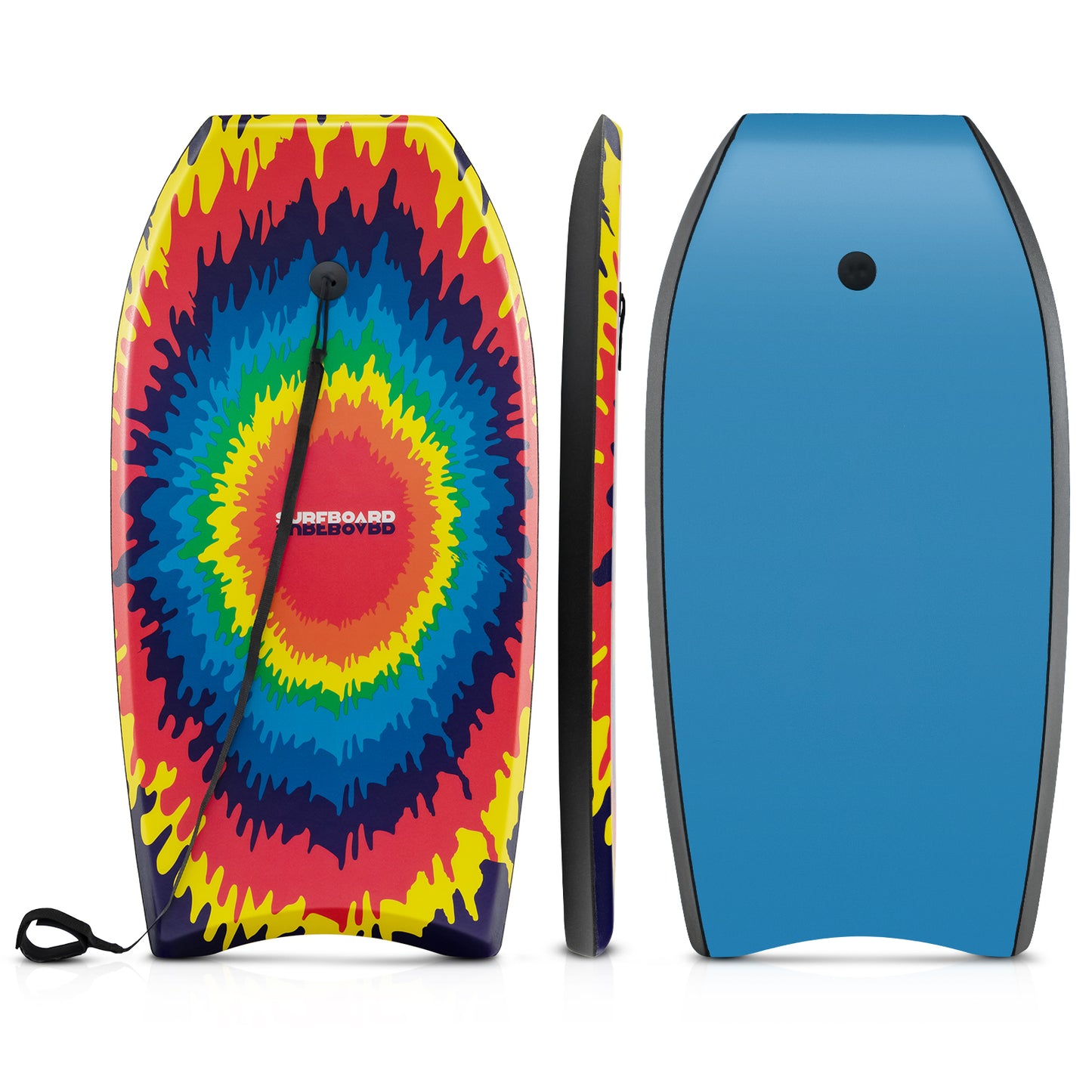 33/37/41 Inches Lightweight Body Board Boogie Board with EPS Core XPE Deck HDPE Bottom Multicolor3-L - L