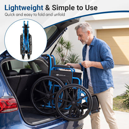 Folding Wheelchair for Adults with Swing-Away Footrest