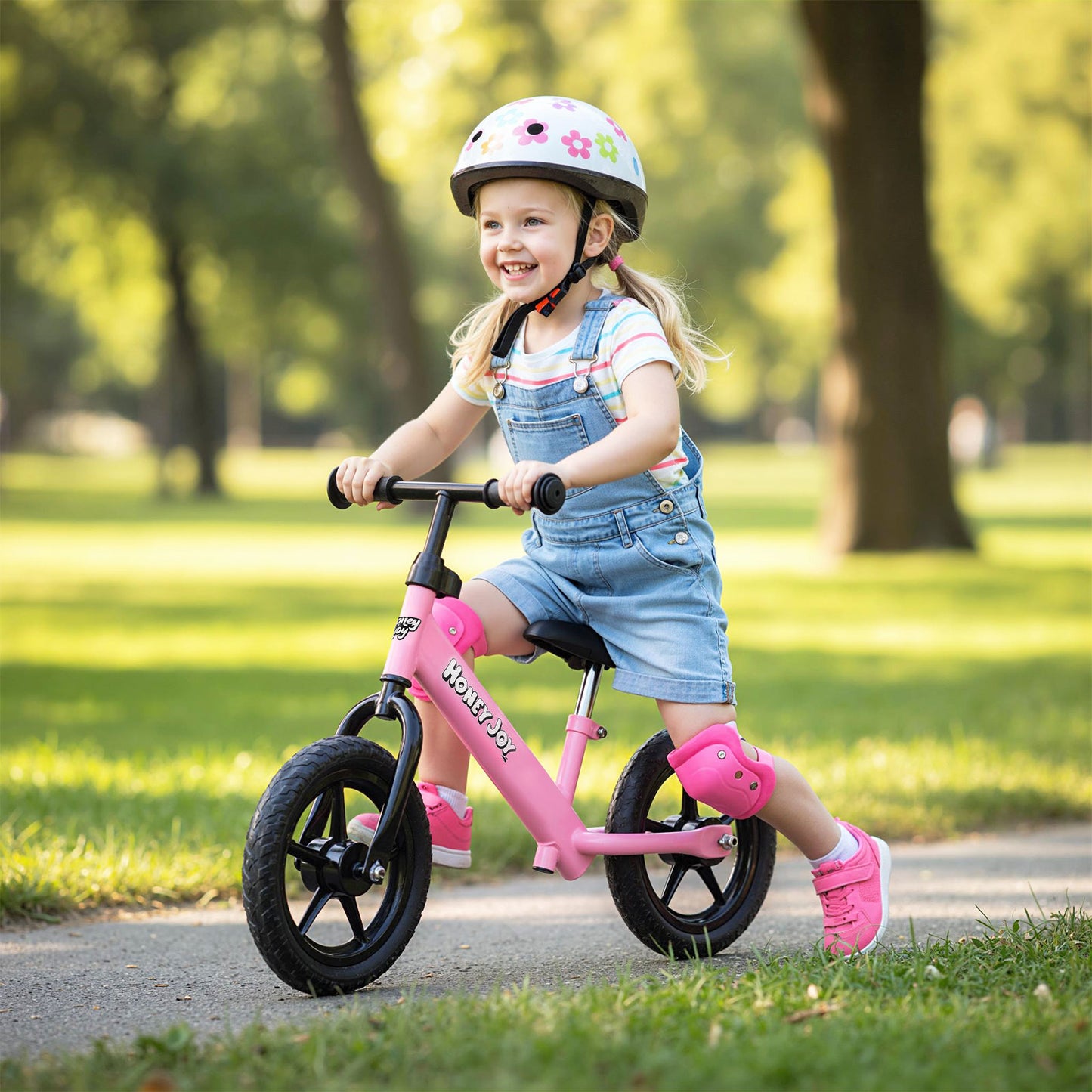 Lightweight Toddler Balance Bike No Pedal Training Bicycle-Pink