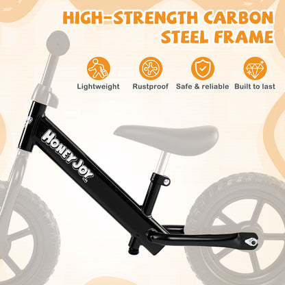 Lightweight Toddler Balance Bike No Pedal Training Bicycle-Black