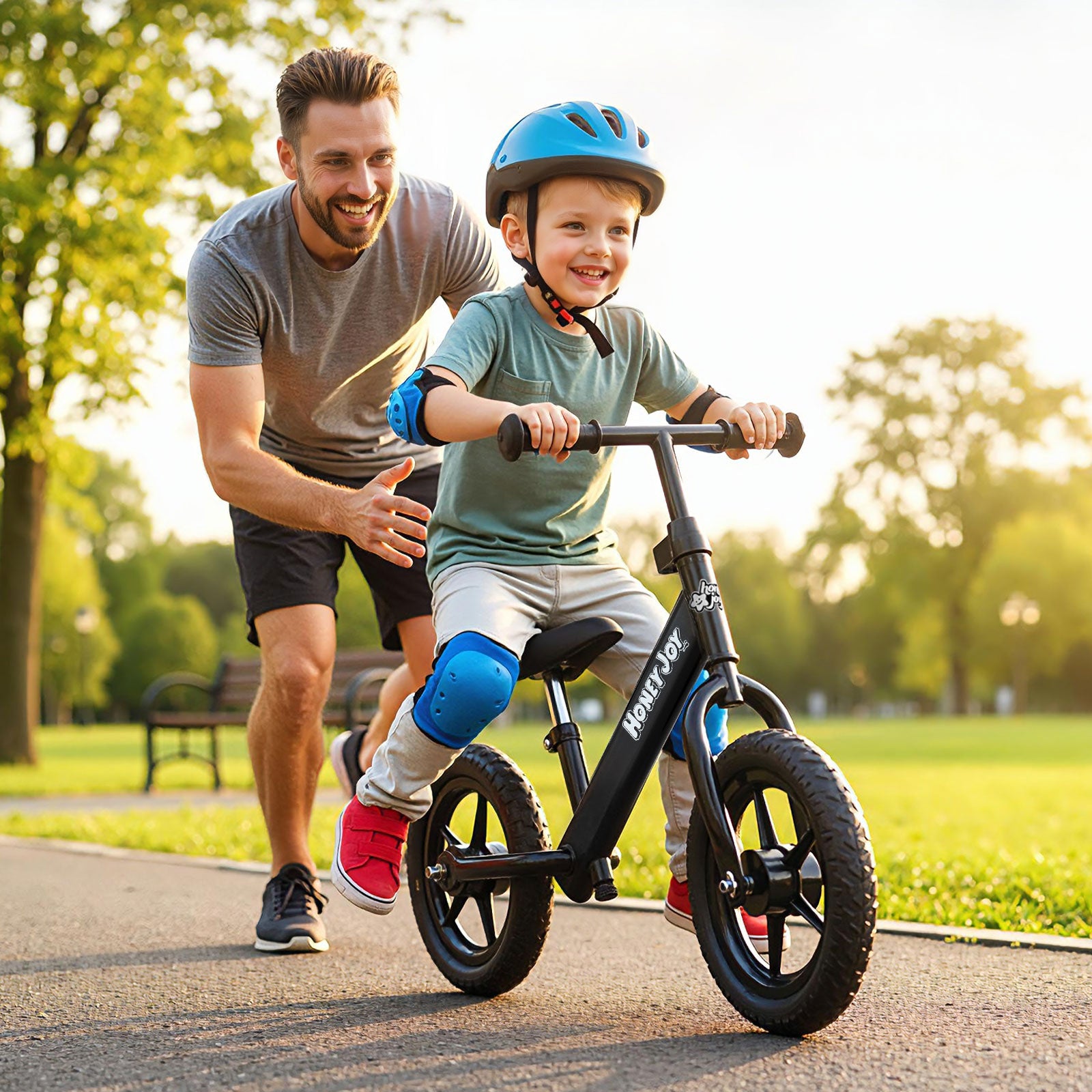 Lightweight Toddler Balance Bike No Pedal Training Bicycle-Black