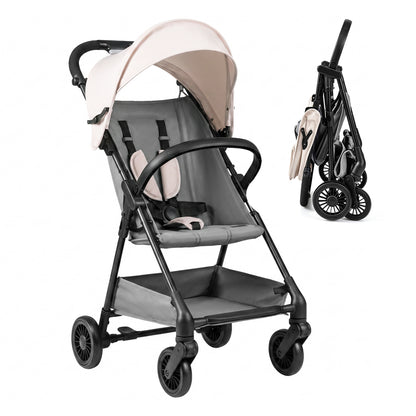 Lightweight Travel Stroller with Canopy and Storage Basket