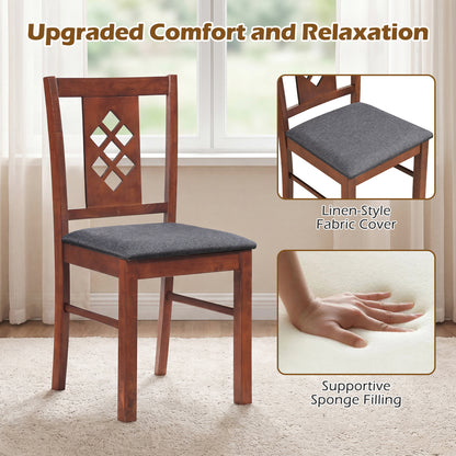 Upholstered Dining Chairs Set of 4 with Wood Frame