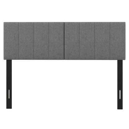 Adjustable Width Upholstered Headboard with Vertical Tufting