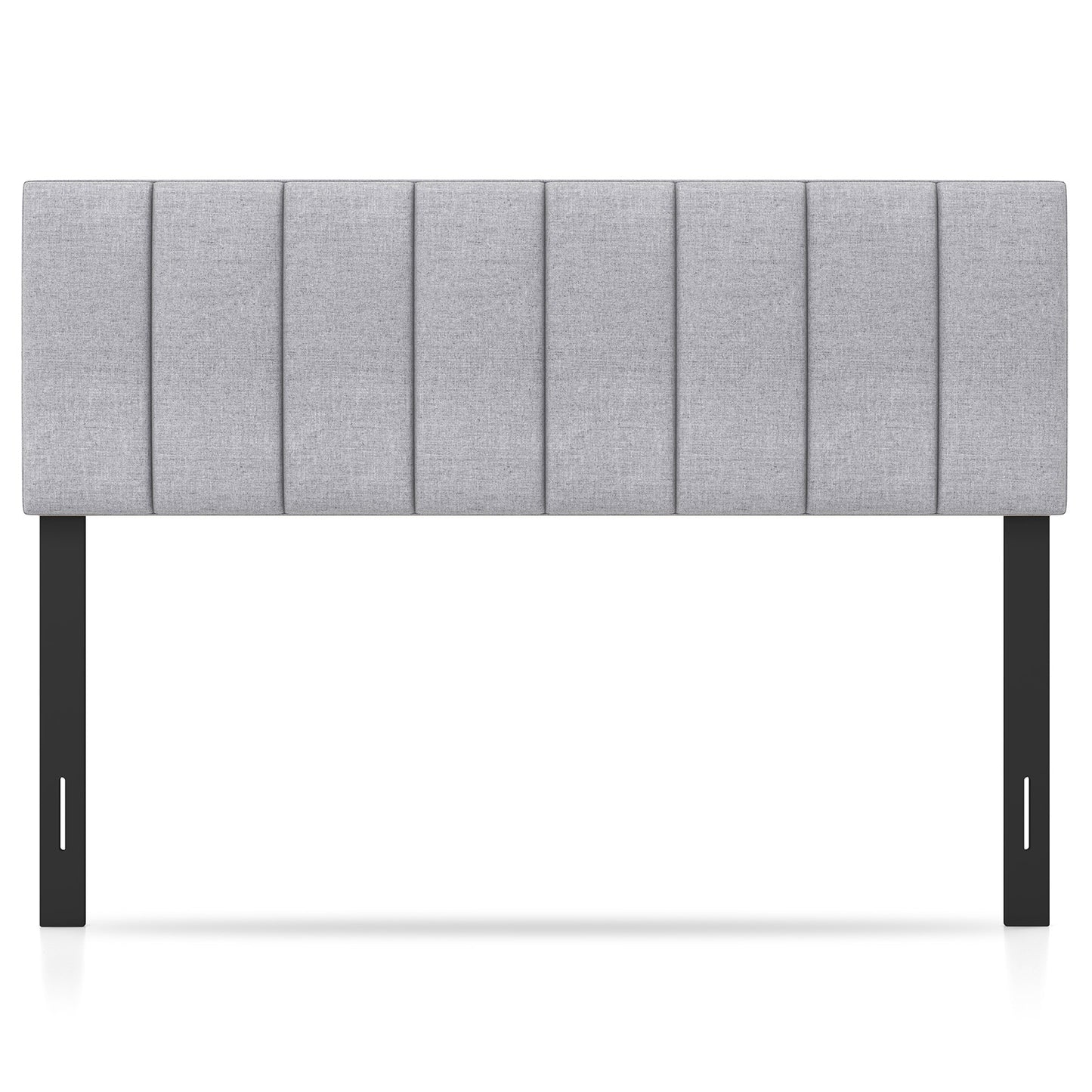 Linen Upholstered Headboard with Solid Wood Legs and Adjustable Width