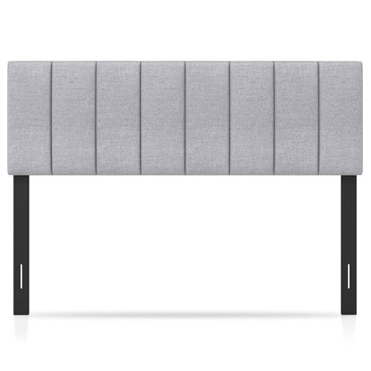 Linen Upholstered Headboard with Solid Wood Legs and Adjustable Width