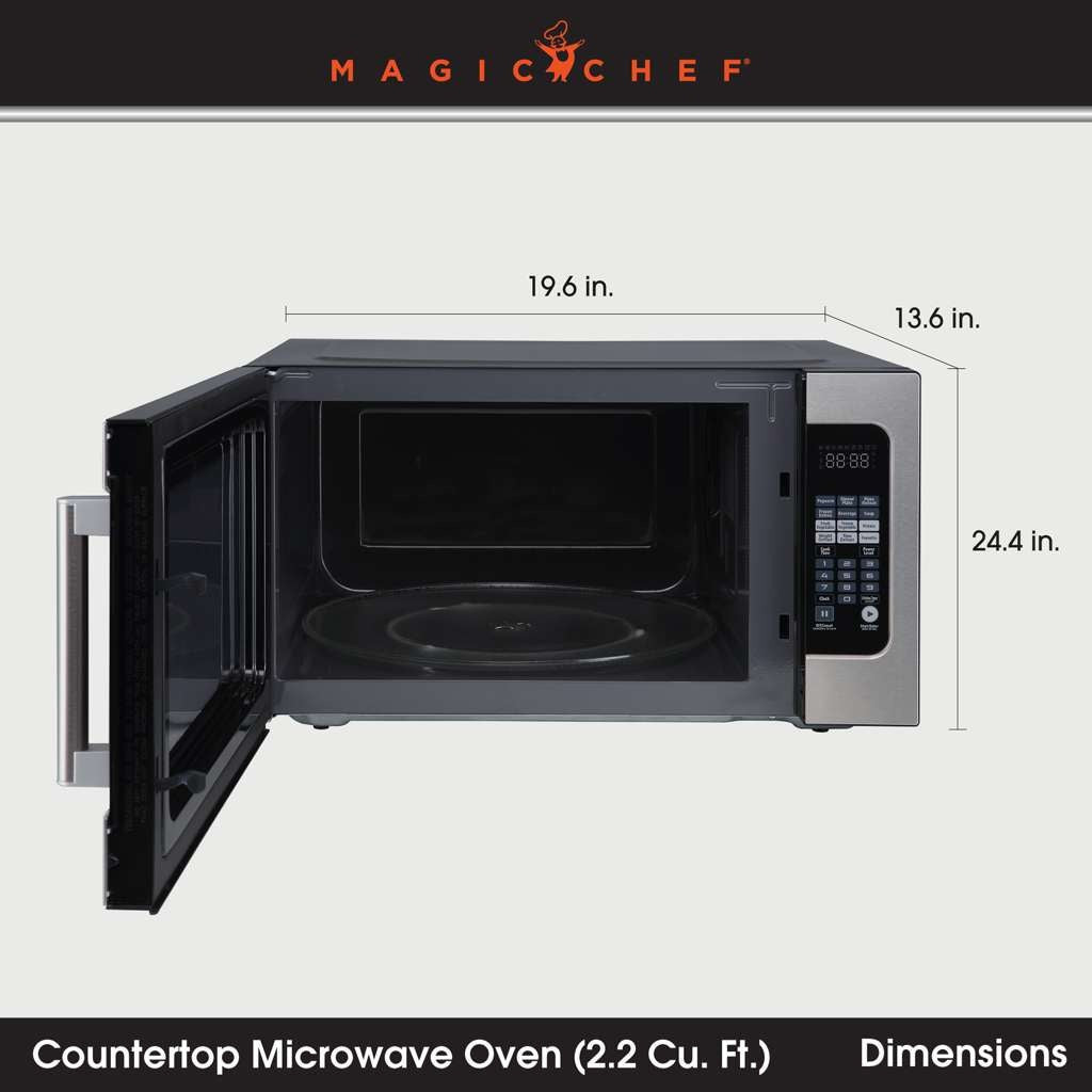 Magic Chef 2.2 Cu. Ft. 1,200W Countertop Microwave with Sensor Cook, Stainless - view 10