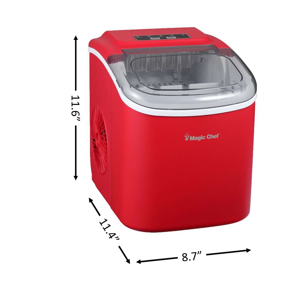 Magic Chef Portable Countertop Ice Maker, 27 Lb. per Day - Red - view 3