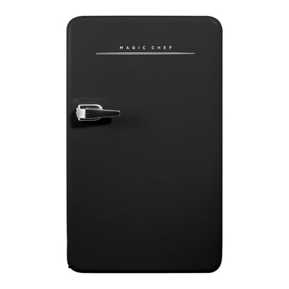 Magic Chef 3.2 Cu. Ft. Retro Mini Fridge with Chrome Handle - Black