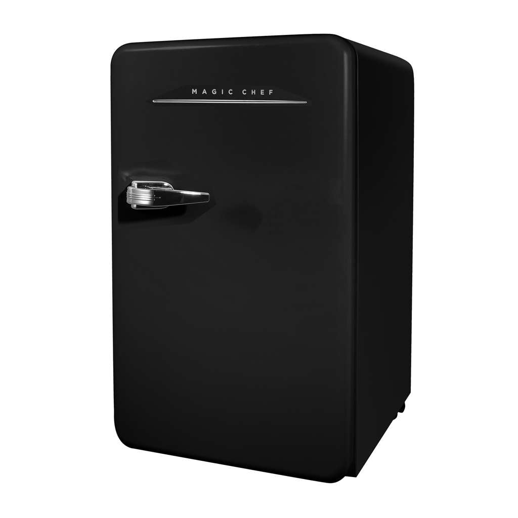 Magic Chef 3.2 Cu. Ft. Retro Mini Fridge with Chrome Handle - Black - view 2