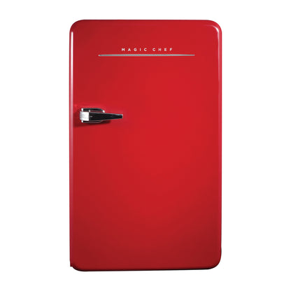 Magic Chef 3.2 Cu. Ft. Retro Mini Fridge with Chrome Handle - Red