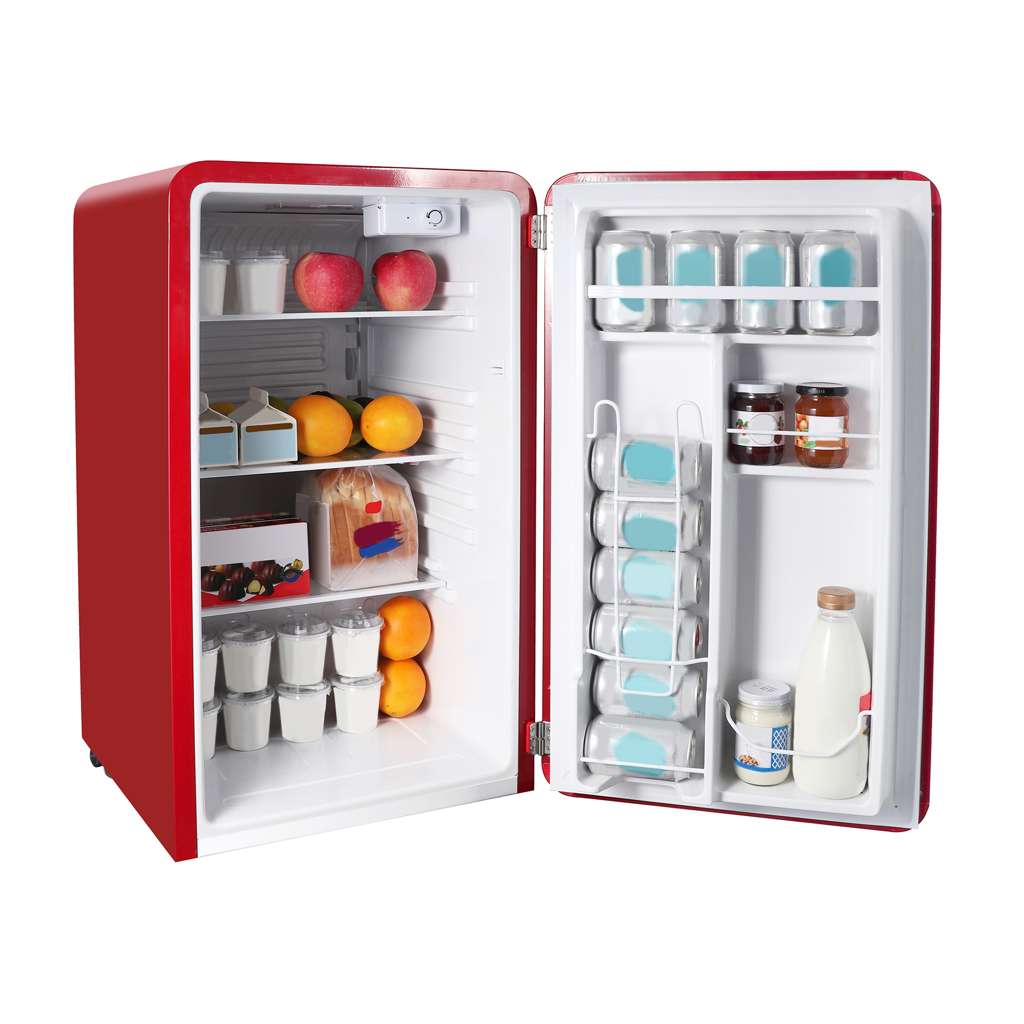 Magic Chef 3.2 Cu. Ft. Retro Mini Fridge with Chrome Handle - Red - view 4