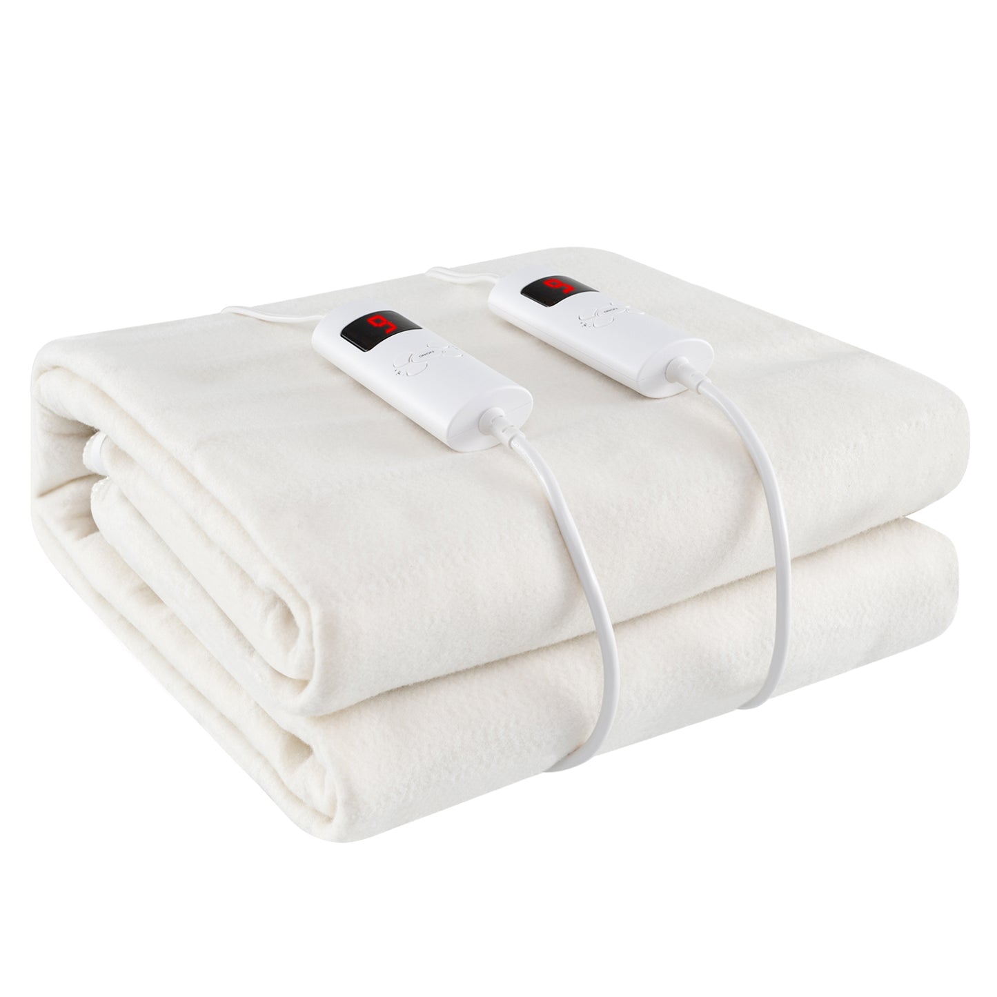 Electric Heated Mattress Pad with Dual Controllers & Auto-Off