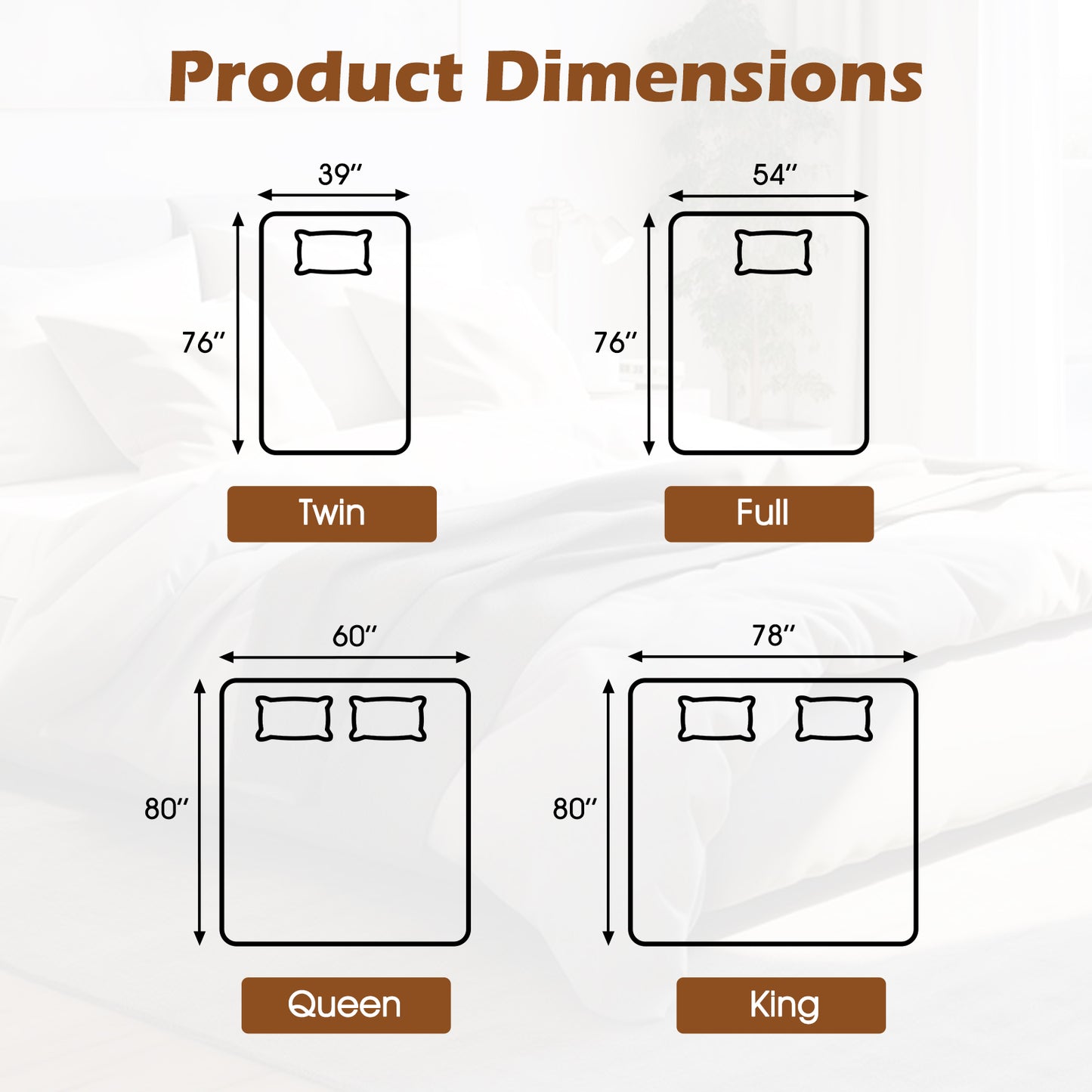 Electric Heated Mattress Pad with Dual Controllers & Auto-Off
