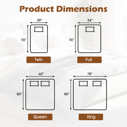Electric Heated Mattress Pad with Dual Controllers & Auto-Off