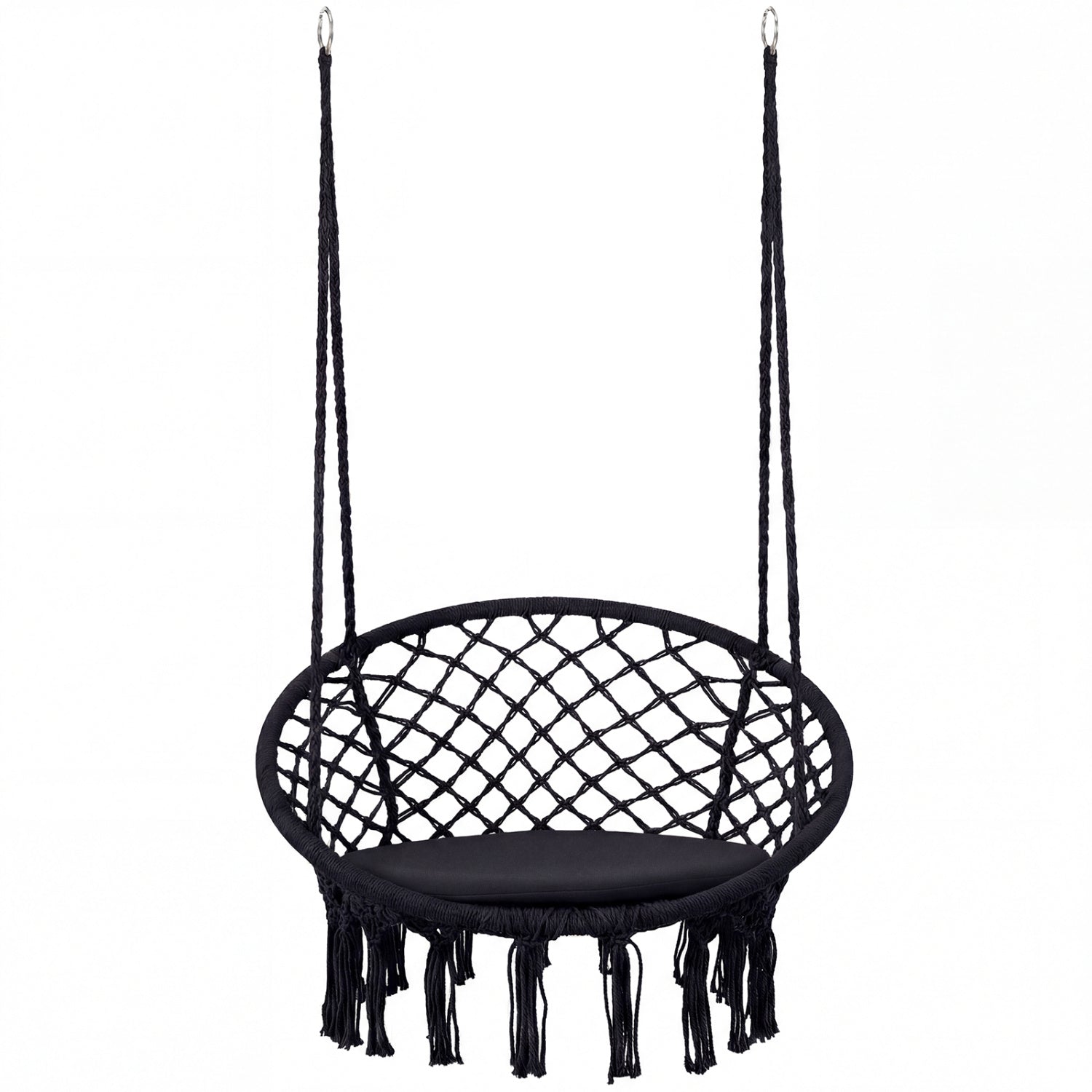 Macrame Swing Chair Hammock Chair with Round Seat Cushion