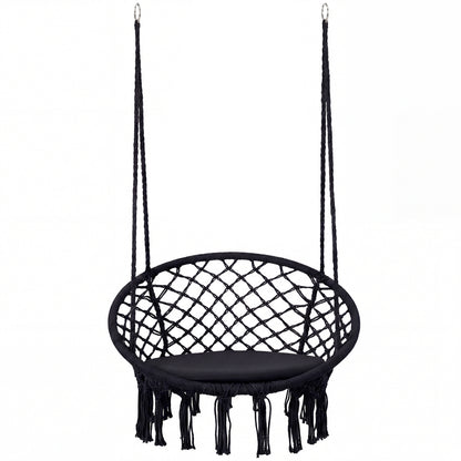 Macrame Swing Chair Hammock Chair with Round Seat Cushion
