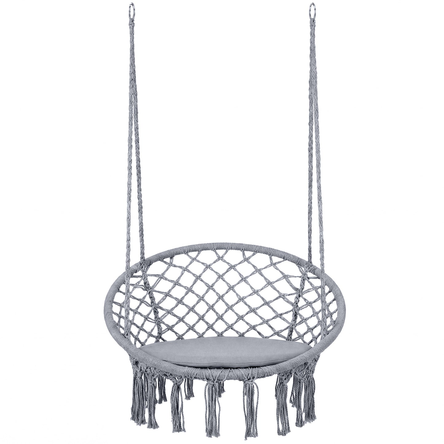 Macrame Swing Chair Hammock Chair with Round Seat Cushion