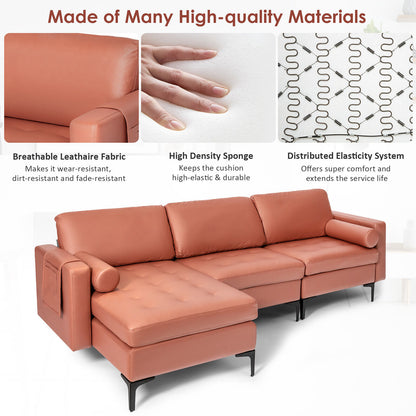 3-Seat L-Shaped Sectional Sofa with USB Ports & Storage