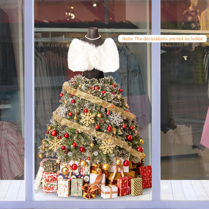 5 FT Pre-lit Mannequin Artificial Christmas Tree Hinged Dress Form Xmas Tree with 465 Branch Tips